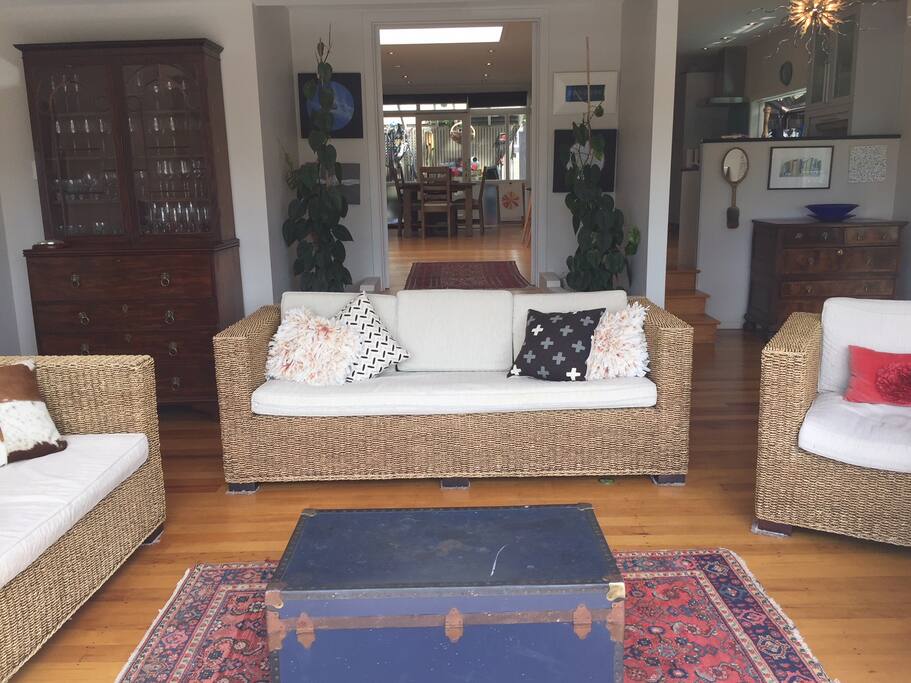Living room looking through to dining area