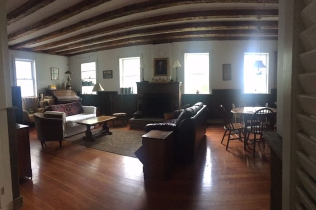 View of living room from kitchen.