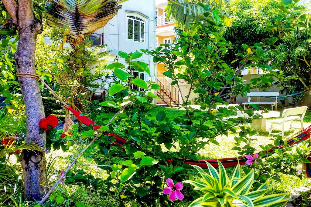 fronte casa giardino barbecue
