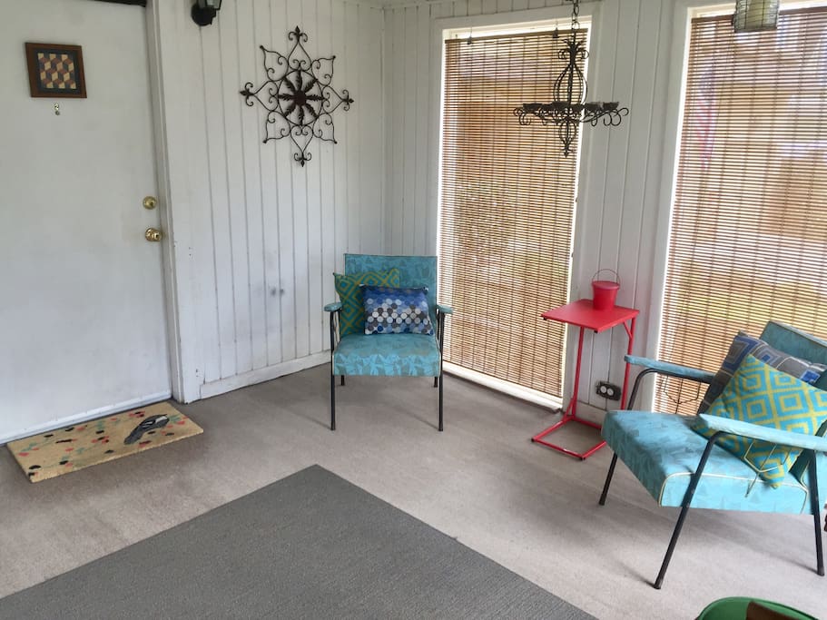 Front porch seating area for morning coffee or catching some fresh air.