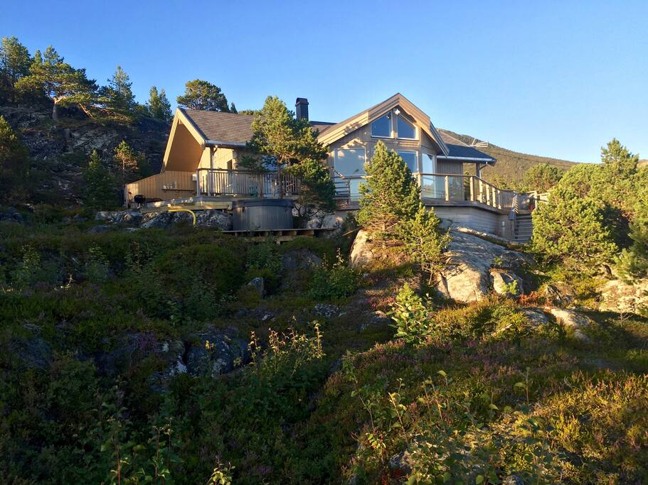 The cabin, located 15 meters from the road in