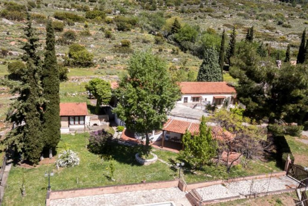 Πανοραμική άποψη σπιτιού & χώρου
View of house and garden.