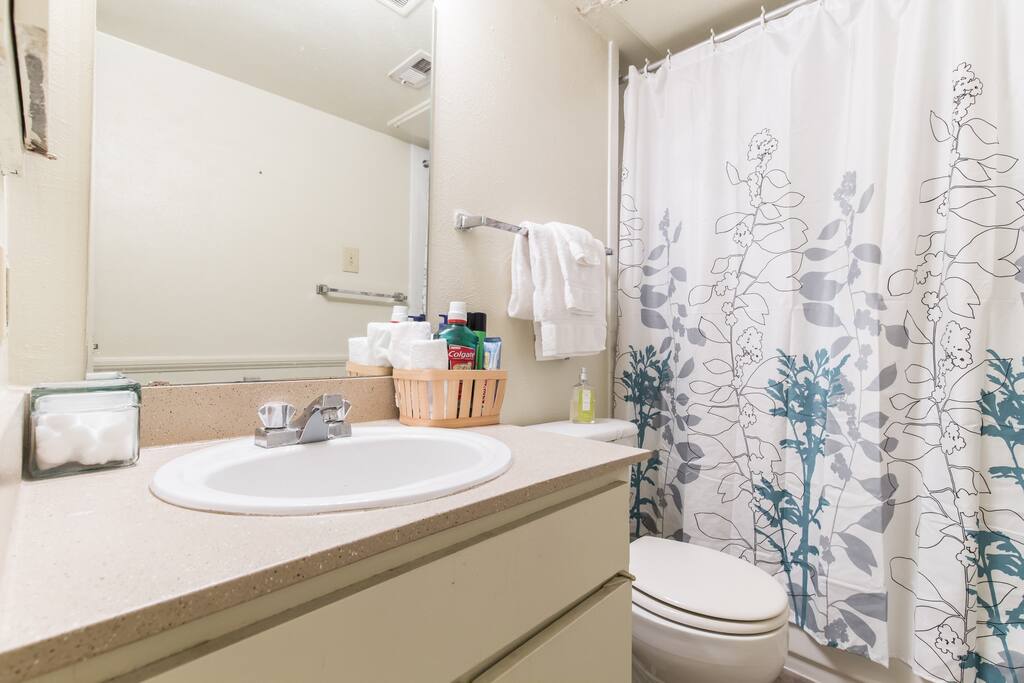 Your private bath includes high quality toiletries.