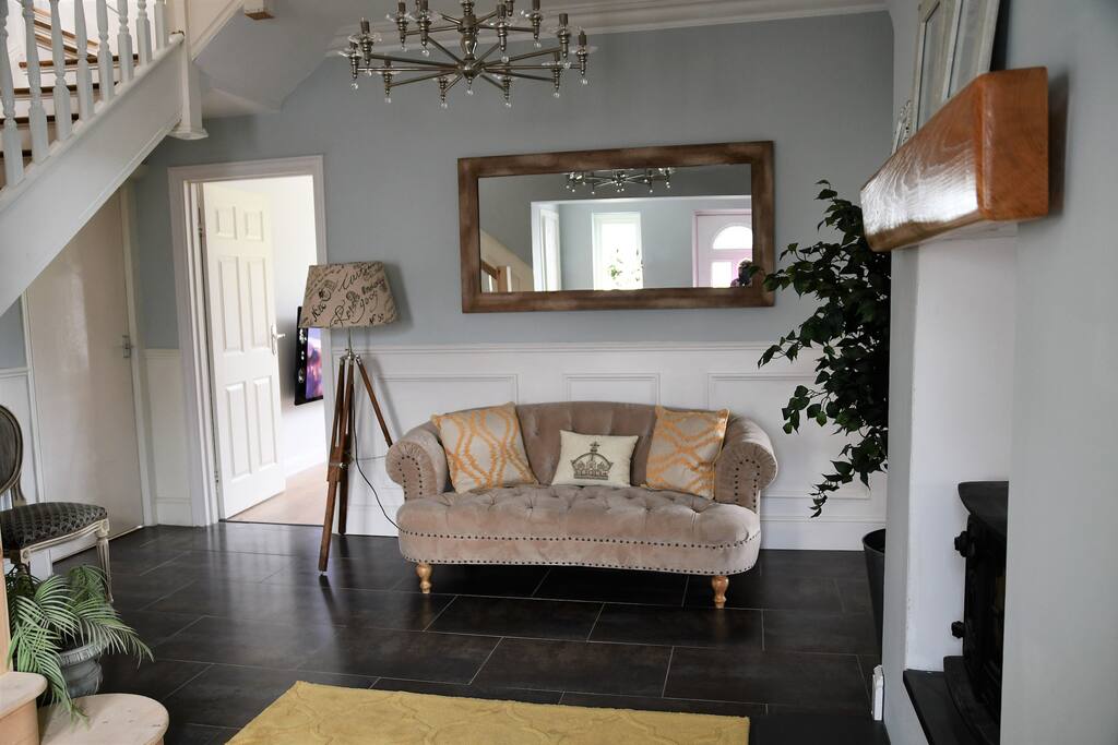 Entrance Hallway with log burner