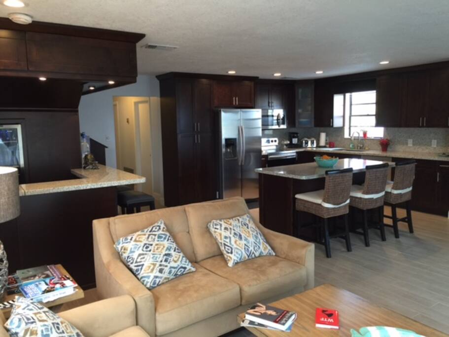 great room leading to 2nd floor balcony
