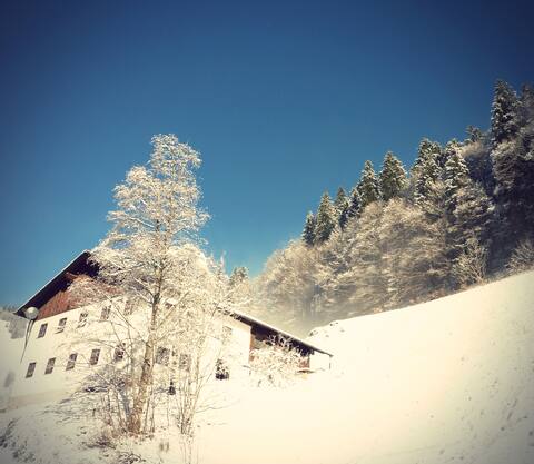 Mountain hut - farmhouse in small Tyrolean mountain village