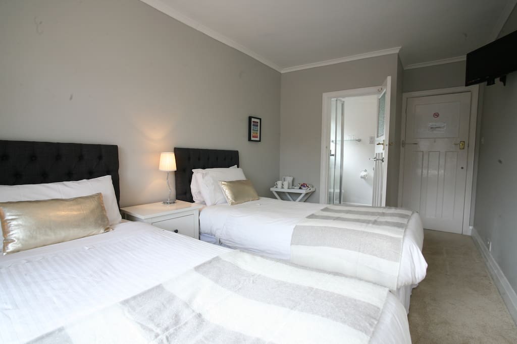 Twin Room with Coffee/Tea making facilities, TV and En-Suite bathroom