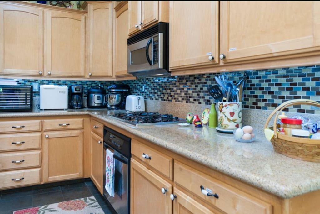 Plenty of workspace in the kitchen.