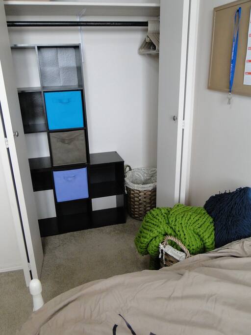 Closet space in guestroom