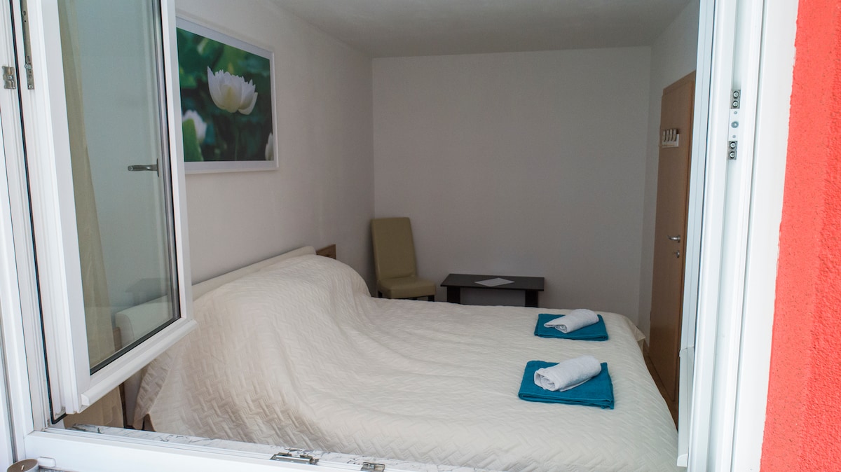 Bedroom from balcony