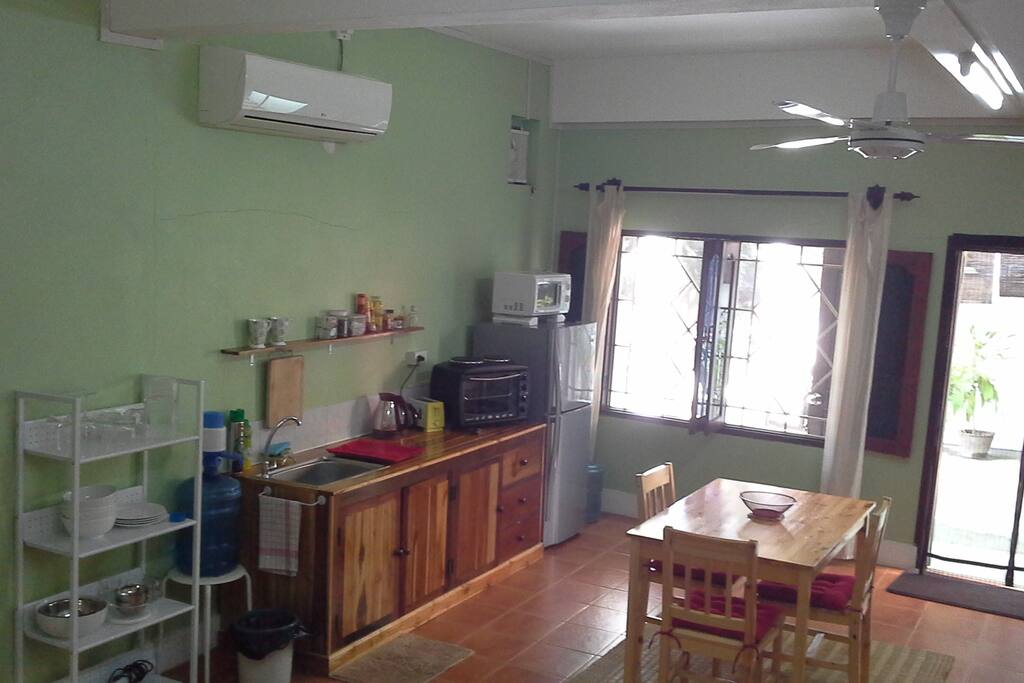 A kitchen if you need it,try the local dishes....