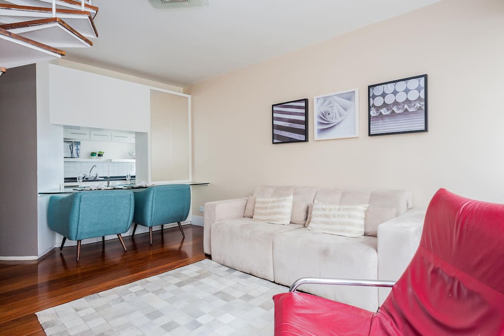 First floor, sofa for 4 people. Wifi and Smart tv available with 30 HD channels!