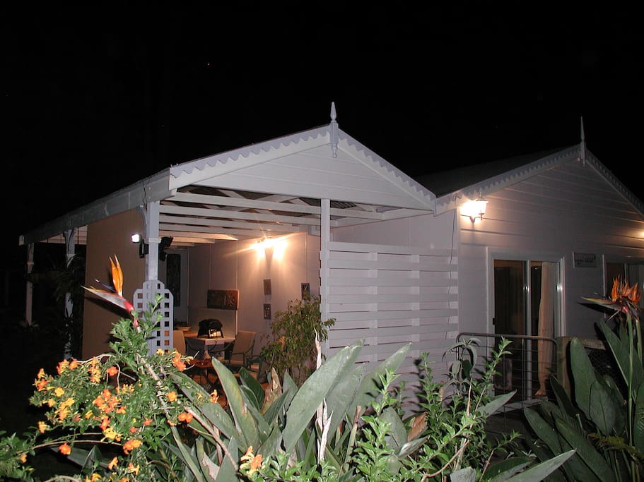 At night