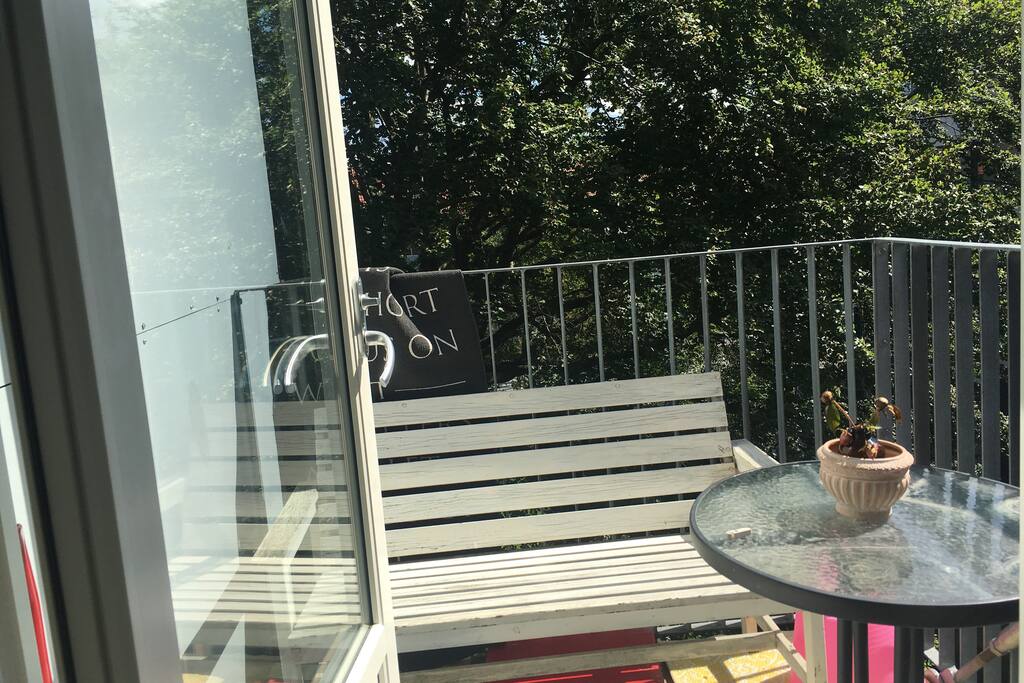 small and quiet balcony.
