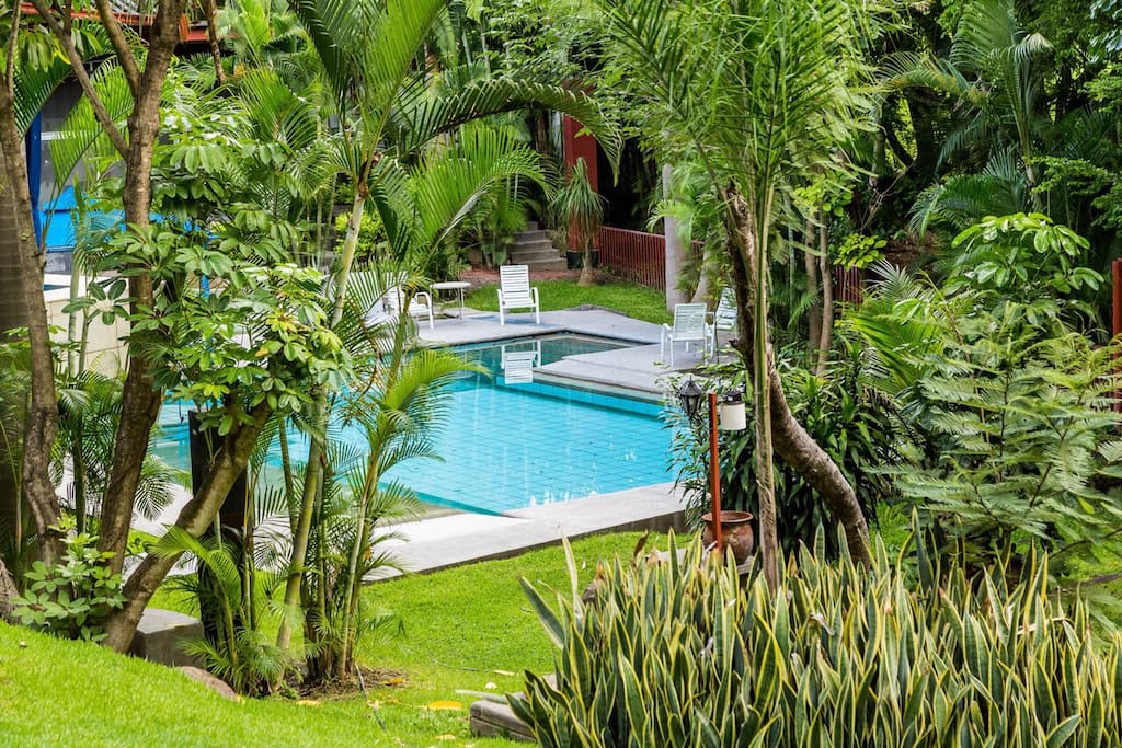 CasaCHU Piscina con rampa de entrada para silla de ruedas