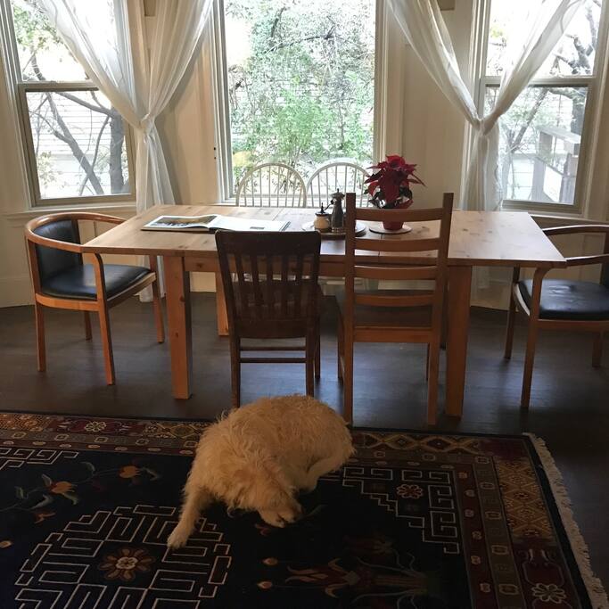...and sharing our dining room,