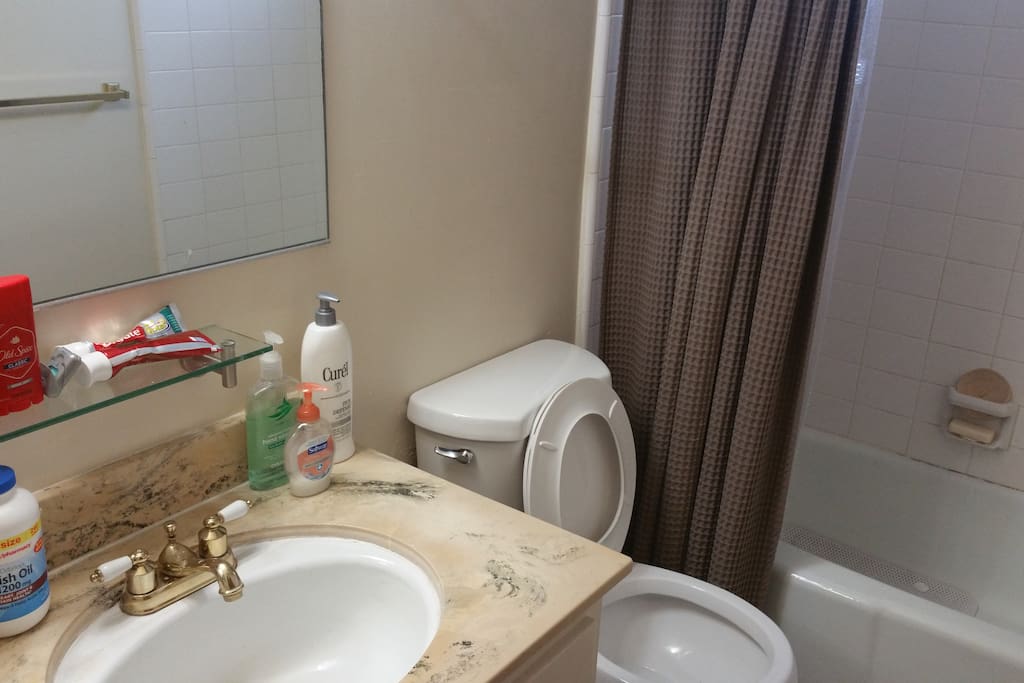 BATHROOM: Shared if both bedrooms rented. Powerful shower with everything else you'd need.