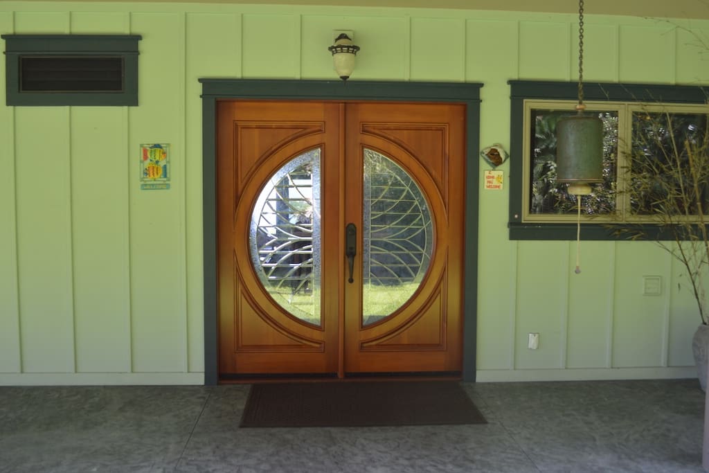 Front entrance to the one level house.