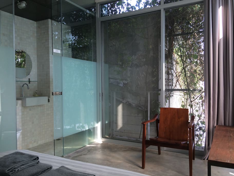 View of attached bathroom on the left.
