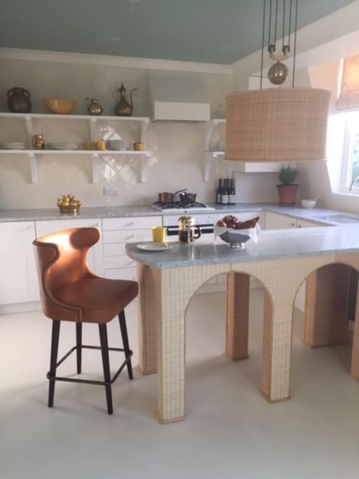 the kitchen from the sitting room for the photo shoot
