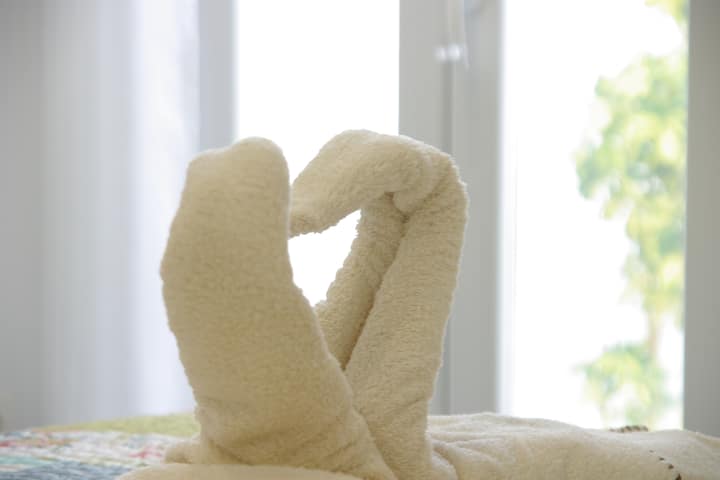 Соба со приватен пристап до поплочен двор