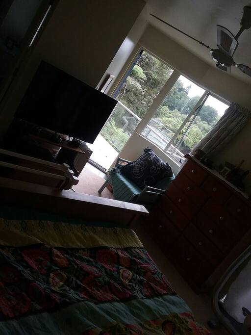 Watch the river activities from bed