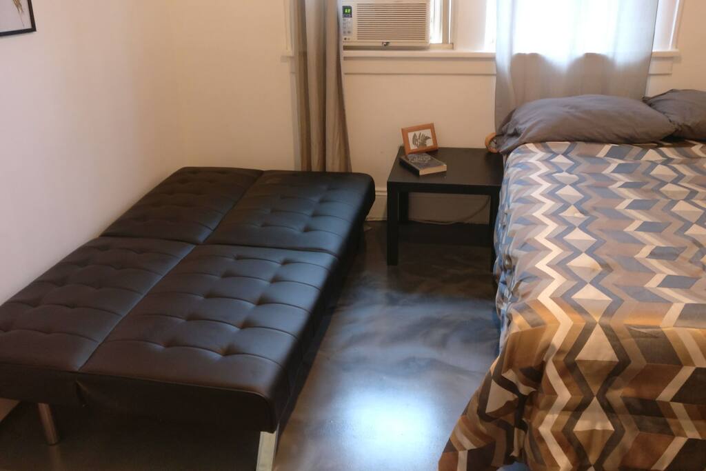 this sofa can sleep 2 people. we will have a memory foam topper that goes on top.