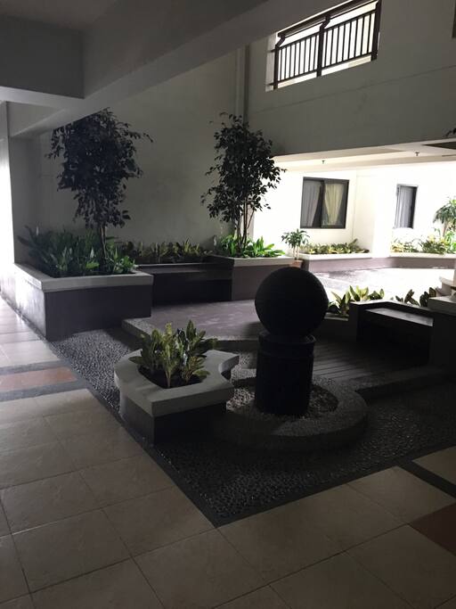 View at the entrance door of the condo unit.Right after the elevator.