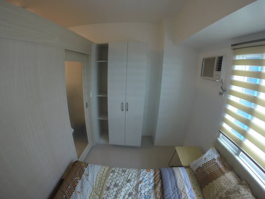 Closet with hangers are provided