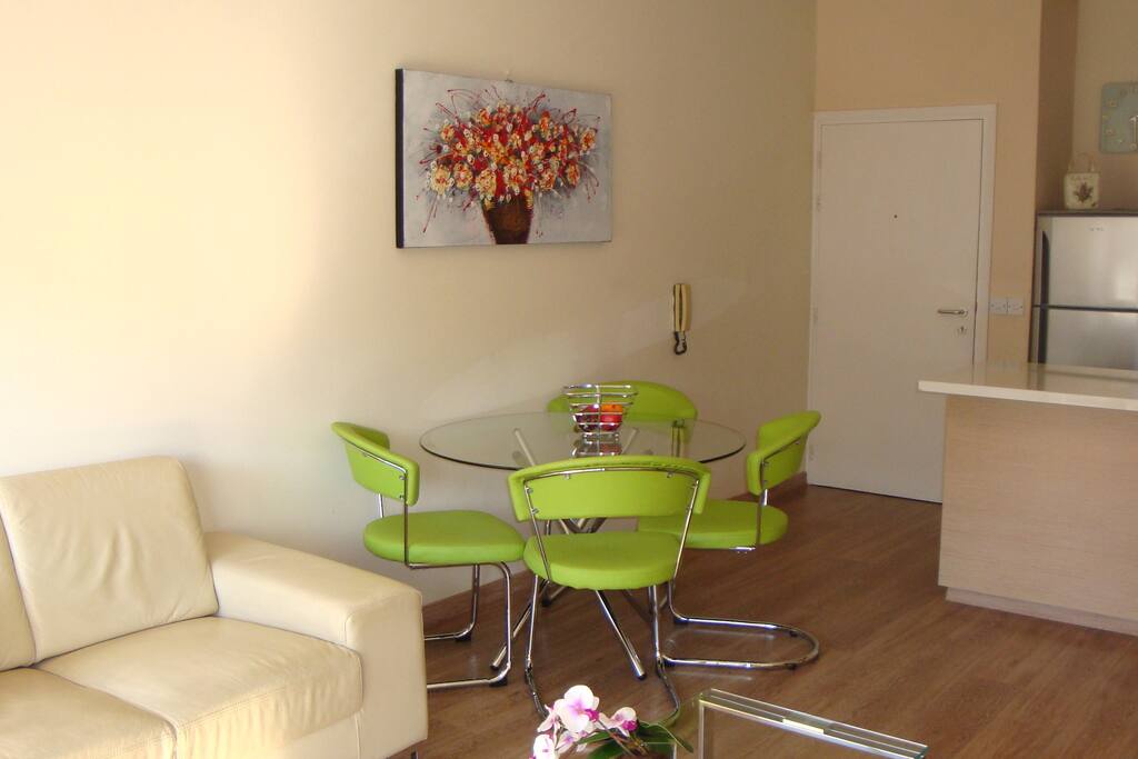 Living room and dining area