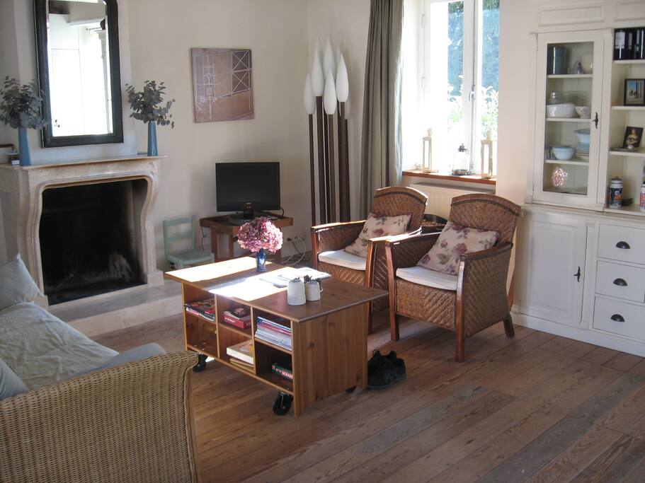 Living Room with Fire Place