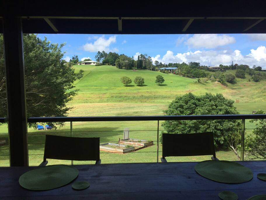 View from the dining table on the deck
