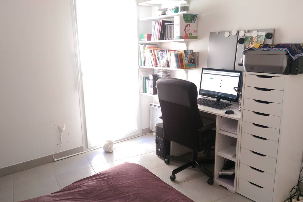 The guest room, the view from the bed.
