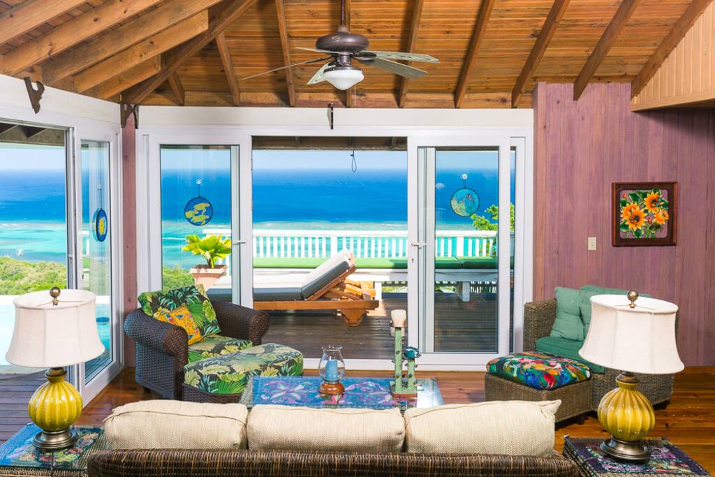 Sea views from living room
