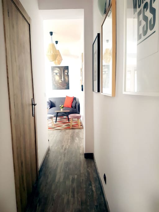 Hall leading to second bathroom