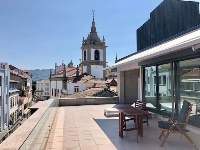 Rooftop studio in the city center