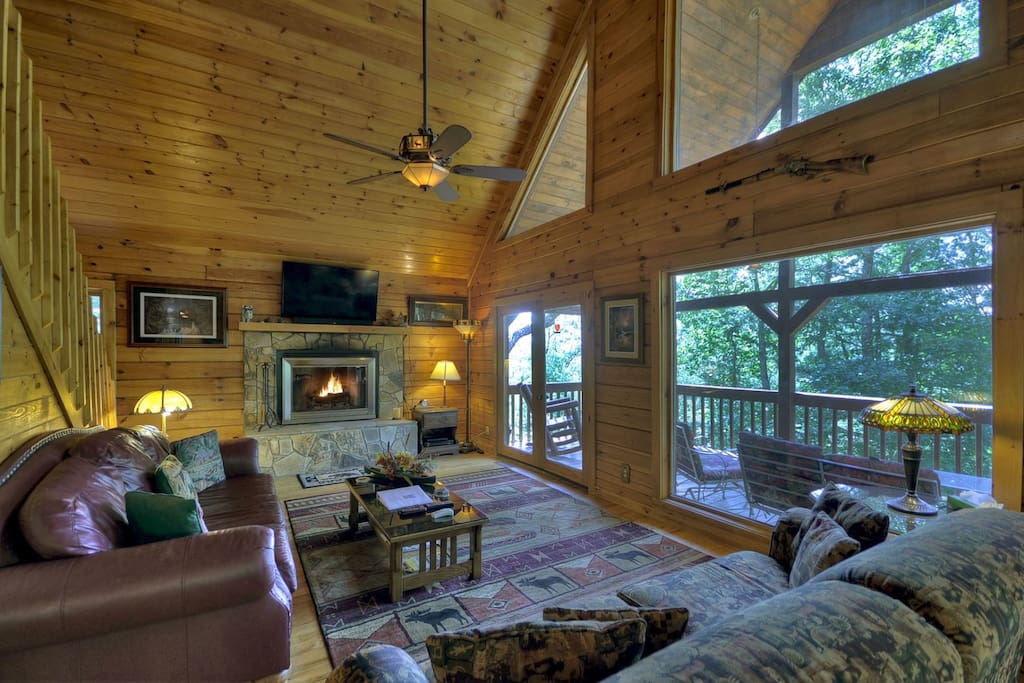 LivingRoom with a Wood Burning Fireplace