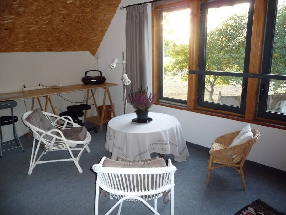 un espace détente dans la chambre ...