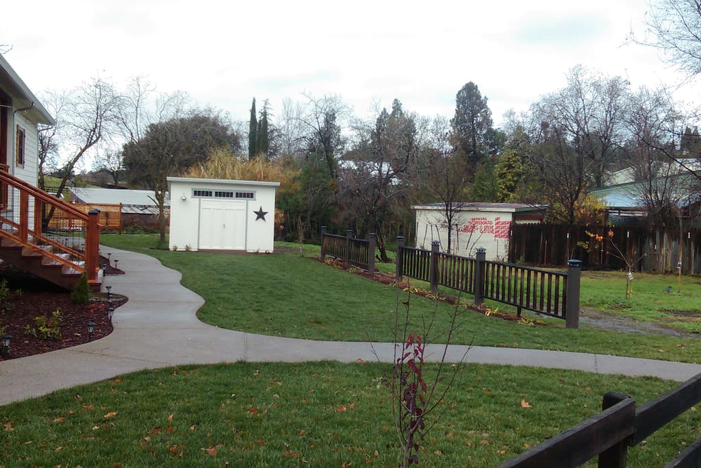 The front yard and lawn area