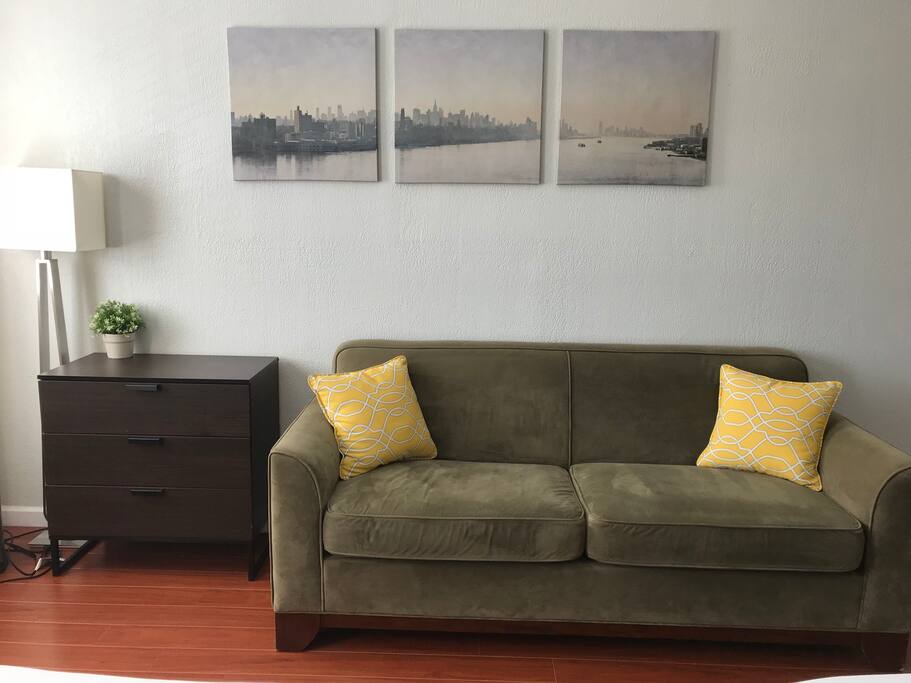 Bedroom 2 - regular couch, dresser