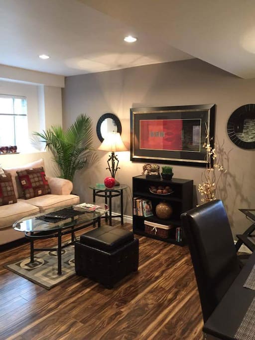 Bright and elegant living room to relax in.