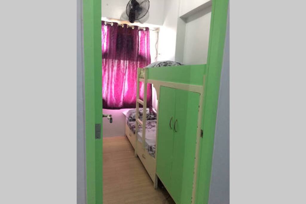 This is the Bedroom that the guests will use. It has bunkbeds with drawers and cabinets