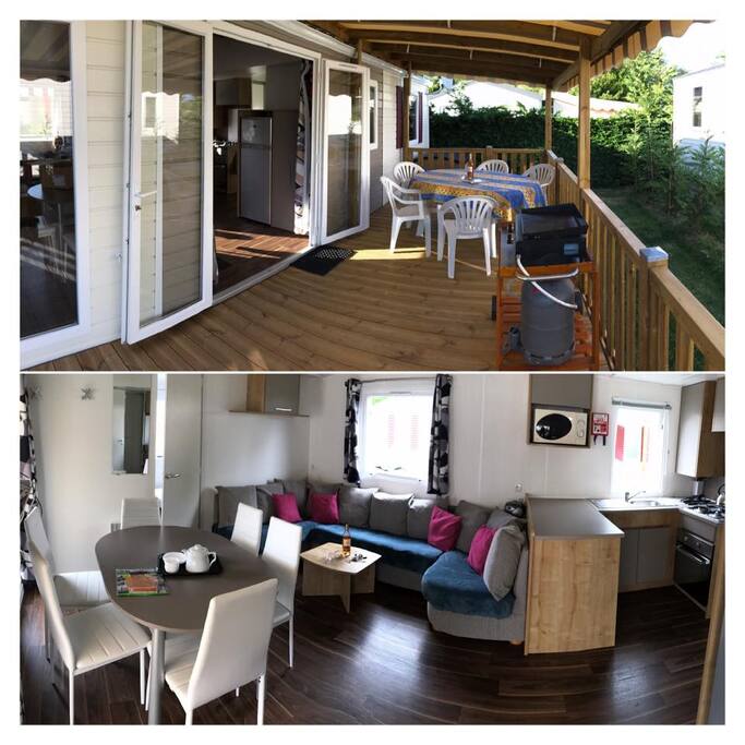 Vue panoramique terrasse et salon