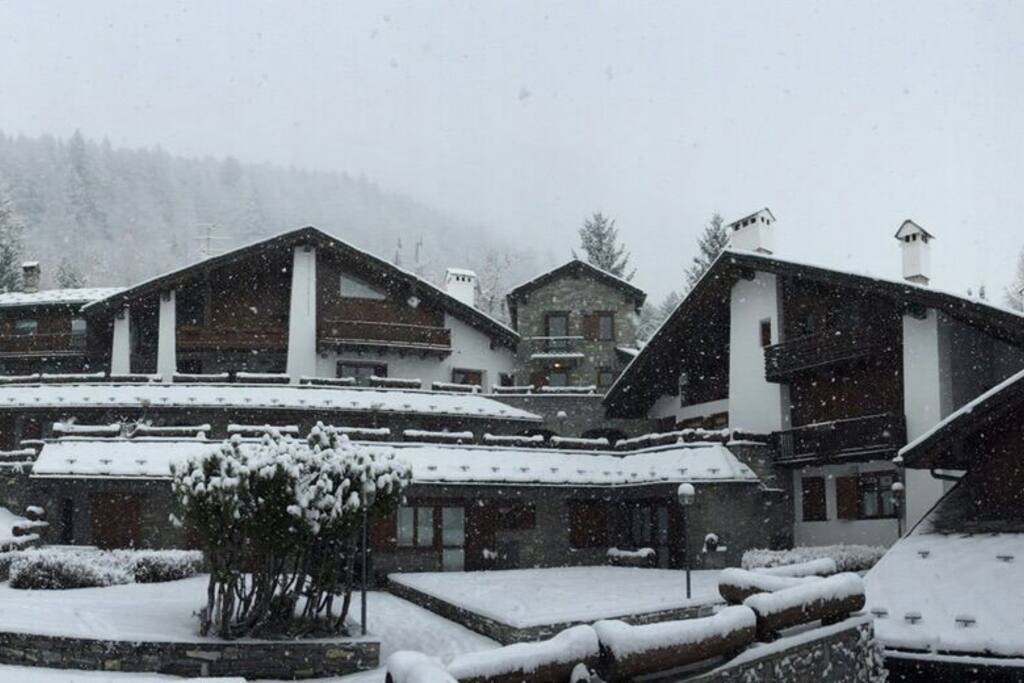 Veduta del Monte Bianco dal terrazzo