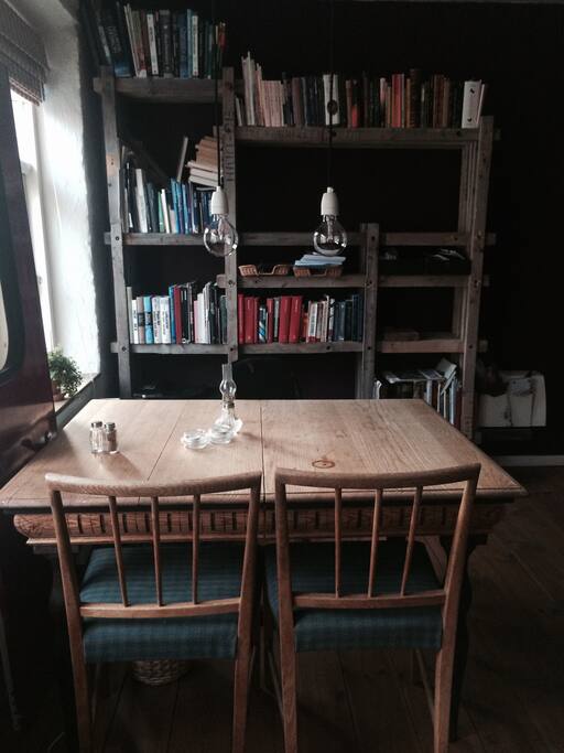 Living room - dinner table and books