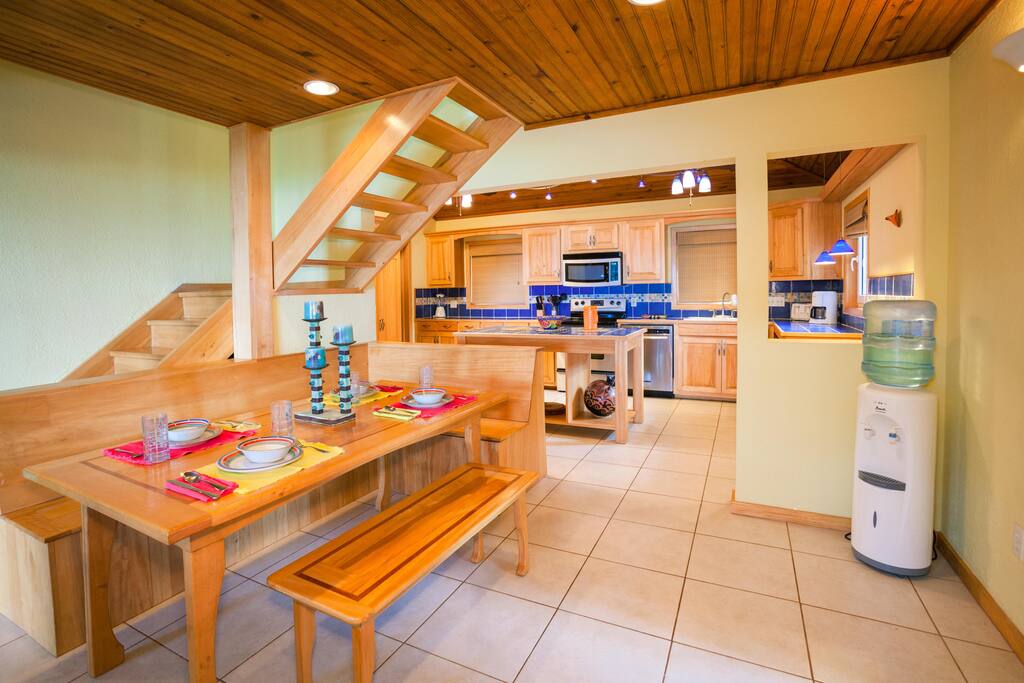Dining area flows into the ki