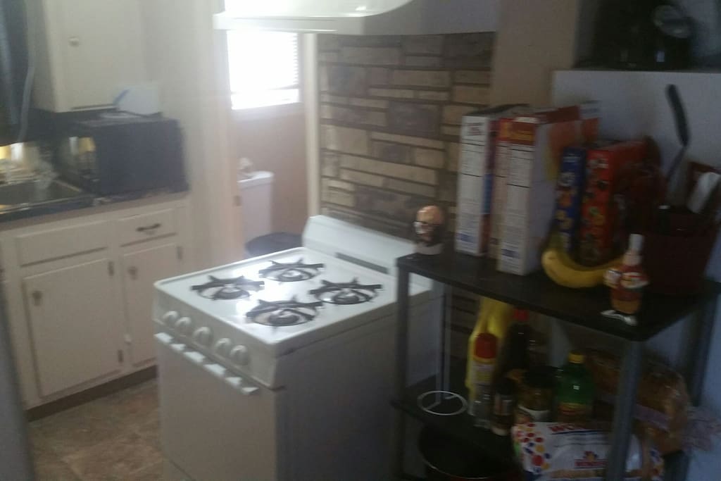 the kitchen area