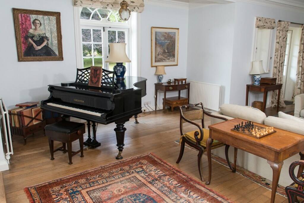 The Grand Piano is in the drawing room and available for guests to play.