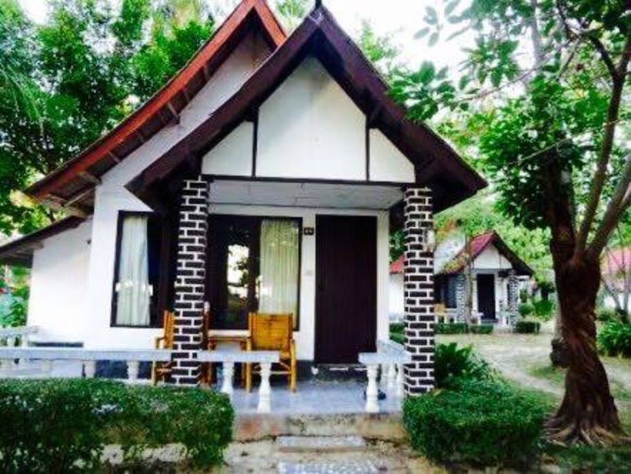 with seaview 30 meters from the beach aircon,tv,fridge,hot shower,balcony,double or twin bed