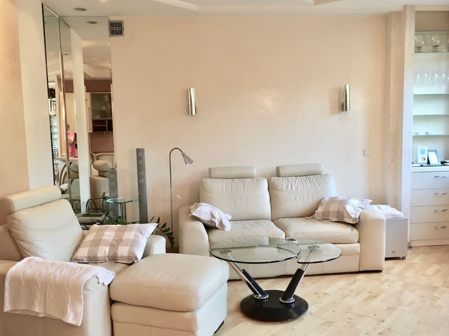 Great Living Room to relax ( sofa turns into a bed )